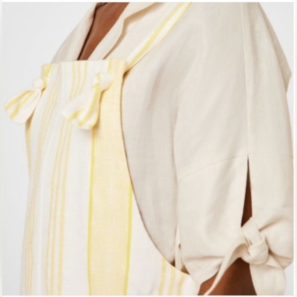 Mango | Two Tone Yellow Linen Overall Dress (Size M) - Picture 4 of 11